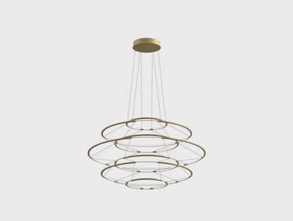 Drop 7 Hanglamp Satin Gold Nemo Lighting - Eetkamer - Kunststof - Ring