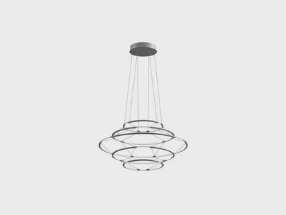 Drop 5 Hanglamp Satin Silver Nemo Lighting - Eetkamer - Kunststof - Ring