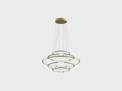 Drop 5 Hanglamp Satin Gold Nemo Lighting - Eetkamer - Kunststof - Ring