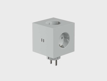 AVOLT - Square 2-socketverlenger met 30 W dubbele USB-C Gotland Grey