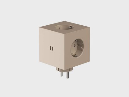 AVOLT - Square 2 Socket Extender met 30 W dubbele USB-C beige