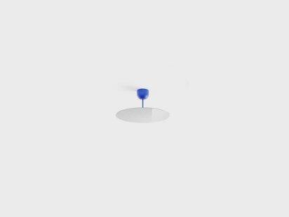 Millimetro plafondlamp H23, blauw/chroom, Ø50 cm Luceplan - Woonkamer - Aluminium