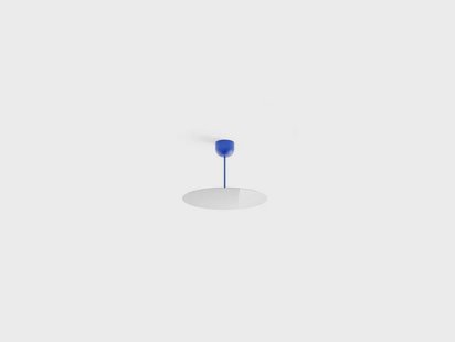 Millimetro Plafondlamp H33 Ø50 Royal Blue/Mirror Luceplan - Woonkamer - Aluminium