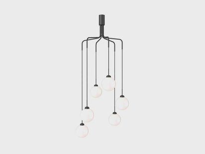 Nuura Aps - Apiales Cluster 6 Kroonluchter Satin Black/Opal Nuura