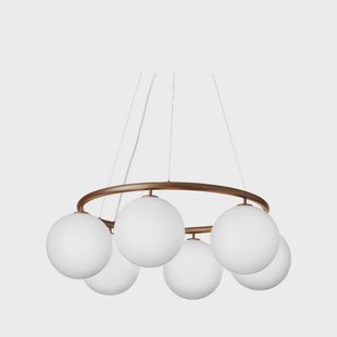 Nuura Aps - Miira 6 Circular Kroonluchter Dark Bronze/Opal White Nuura