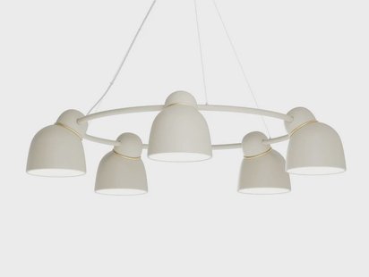 Bird Kroonluchter Ø95,3 Sand/Brass Belid - Eetkamer - Metaal - Ring