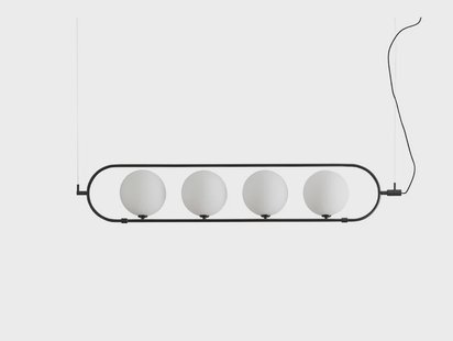 Abbacus 4 hanglamp, zwart, 4-lamps Aromas del Campo - Woonkamer - Modern - Metaal - Meerdere lampen