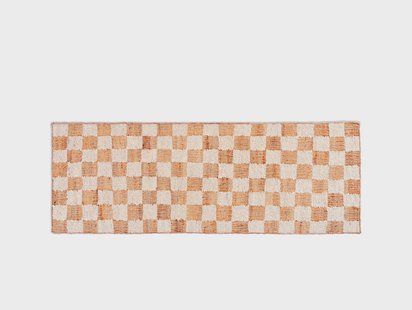 ferm LIVING - Check tapijt 70 x 180 cm crème/naturel