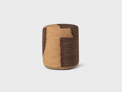 ferm LIVING - Forene Cylinder Poef Tan/Chocolate