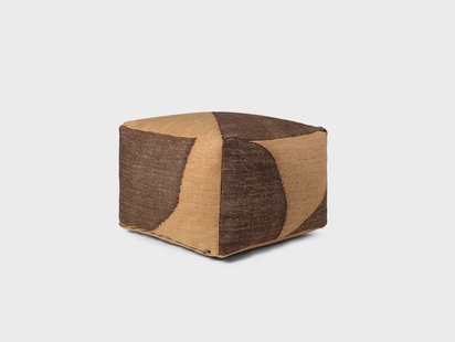 ferm LIVING - Forene Square Poef Tan/Chocolate