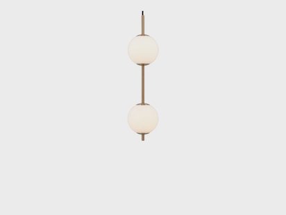 Audrey 2 Hanglamp Brass/White Opal UMAGE - Woonkamer - Glas