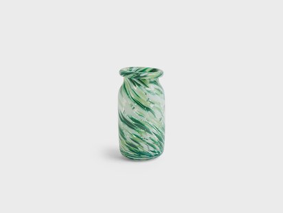 HAY - Splash Vase Roll Neck Small Green Swirl