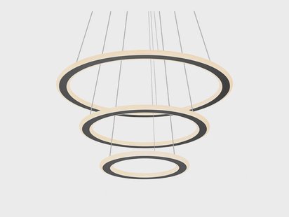 SLV - One Flat Hanglamp Triple 2700/3000K Black