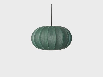 Knit-Wit 45 Oval Hanglamp Tweed Green Made By Hand - Slaapkamer - Aluminium