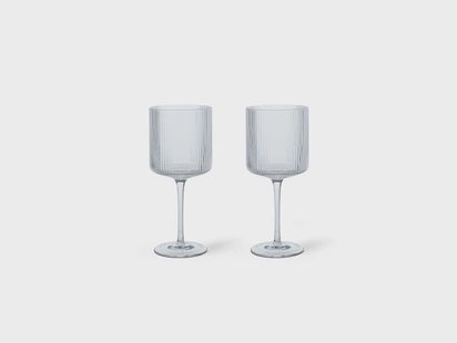 ferm LIVING - Ripple Rood Wine Glasses Set of 2 Clear