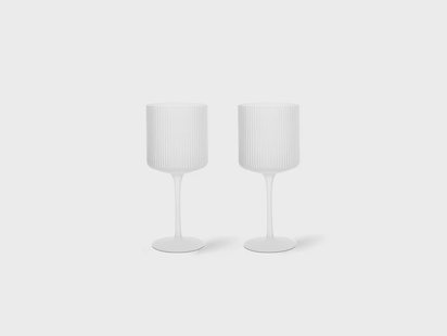 ferm LIVING - Ripple Rood Wine Glasses Set of 2 Frosted