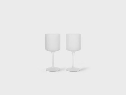 ferm LIVING - Ripple Wit Wine Glasses Set of 2 Frosted