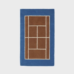 OYOY Living Design - Tennis Vloerkleed Caramel/Optic Blauw