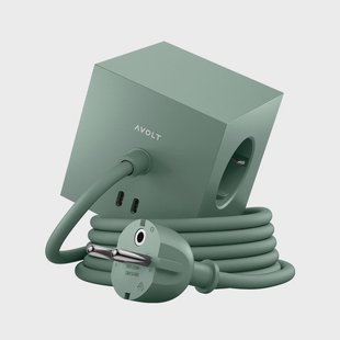AVOLT - Stopcontact Square 1 Magnetic groen 3 m 3 x Schuko 2 x USB