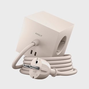 AVOLT - Stopcontact Square 1 Magnetic beige 3 m 3 x Schuko 2 x USB