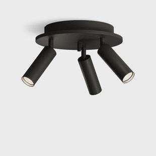 Herstal - Pipeline 3 Plafondlamp Round Matt Black