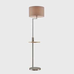 Lindby - Zinia Vloerlamp Nickel/Grey/Wood