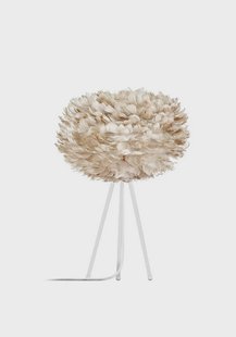 Eos Taffellamp Medium Licht Bruin/Wit UMAGE - Woonkamer - Designer - Metaal - Met lampenkap