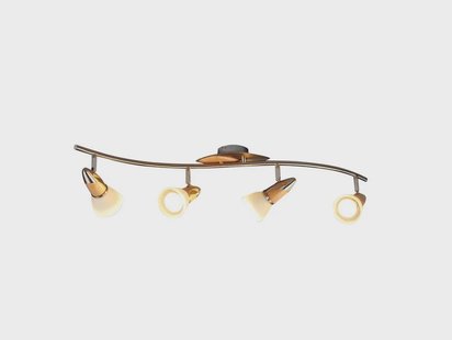 Lindby - Marena 4 Plafondlamp White/Nickel/Wood