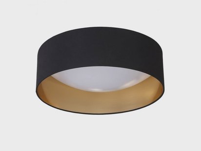 Coleen Plafondlamp Black/Gold - Lindby - Woonkamer - Modern - Stof - Rond