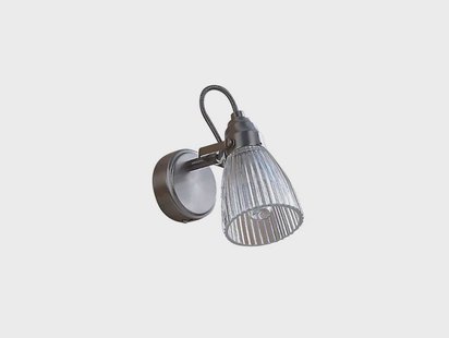 Lindby - Kara Wandlamp IP44 Nickel/Clear