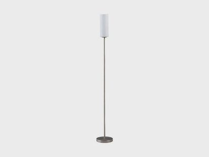 Vinsta Vloerlamp Opal White/Satin Nickel Lindby - Woonkamer - Modern - Metaal - Met lampenkap