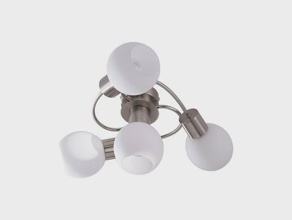 Ciala 4 Plafondlamp Nickel/Opal Lindby - Woonkamer - Modern - Glas - Bol