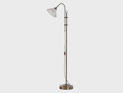 Lindby - Otis Vloerlamp Opale/Antique Brass