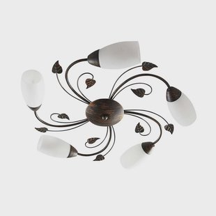 Lindby - Stefania 5 Plafondlamp White/Black-Gold