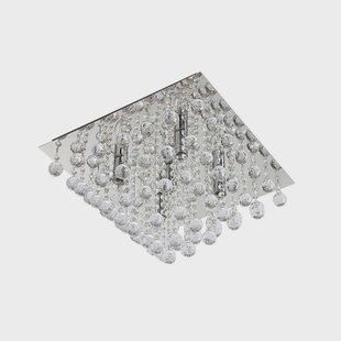 Lindby - Annica Square Plafondlamp Chrome/Clear