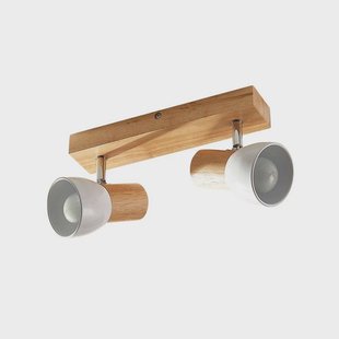 Lindby - Thorin 2 Plafondlamp Wood/White