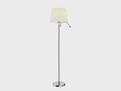 Benjiro Vloerlamp White/Chrome Lindby - Woonkamer - Modern - Stof - Meerdere lampen