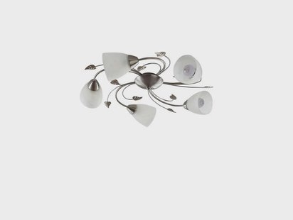 Lindby - Yannie 5 Plafondlamp Nickel/Opal