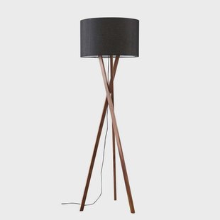 Lucande - Auriane Vloerlamp Black/Walnut