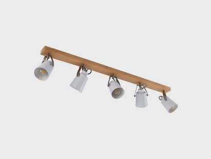 Lindby - Blana 5 Plafondlamp White/Wood