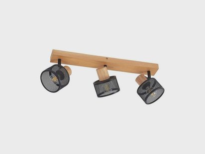 Lindby - Evinora 3 Plafondlamp Black/Wood