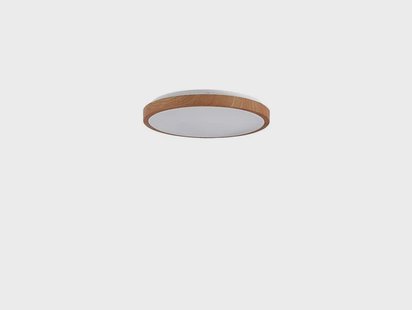 Lindby - Mynte ronde LED plafondlamp Ø42cm hout/wit
