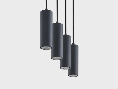 Lindby - Maniva 4 Hanglamp Black/Wood