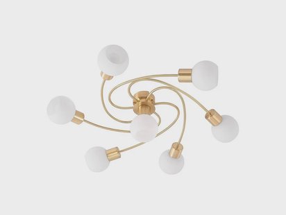 Lindby - Ciala 7 Plafondlamp Brass/Opal