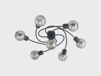 Lindby - Ciala 7 Plafondlamp Black/Smoke