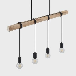 Lindby - Ferris 4 Hanglamp Wood/Black