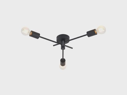 Lindby - Cerros 3 plafondlamp zwart