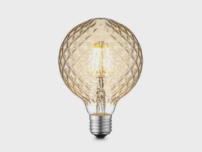 Lucande - Lichtbron LED 4W Amber Facet G95 Dimbaar E27