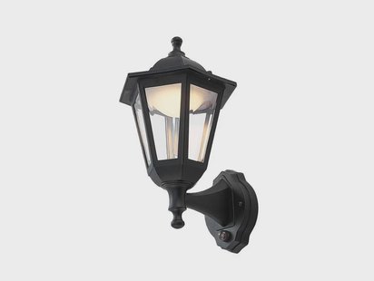 Lindby - Iavo LED Buiten Wandlamp w/Sensor Black/Clear