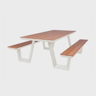 Aluminium picknicktafel 200 cm ivoor